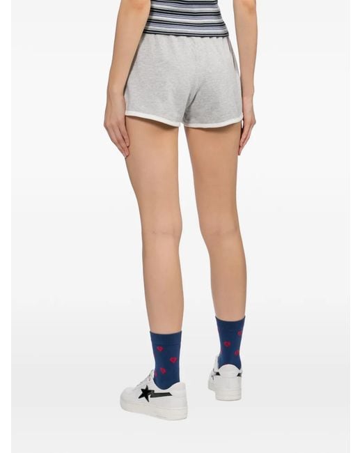 AAPE BY A BATHING AP White Logo Printed Shorts