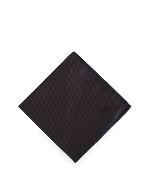 Brioni Black Geometric-Pattern Pocket Square for men