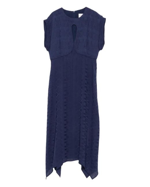 Ba&sh Blue Inaia Asymmetric Midi Dress