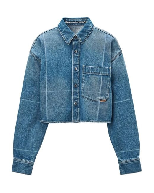 Camicia Con Effetto Schiarito di Alexander Wang in Blue