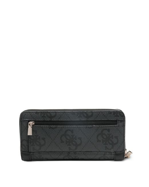 Guess Black Portefeuille Karnilla À Motif Monogrammé