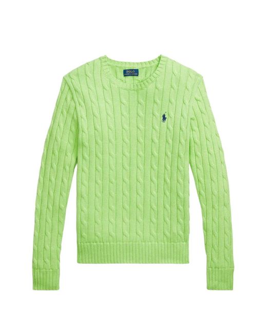 Polo Ralph Lauren レディース グリーン ケーブルニット セーター 