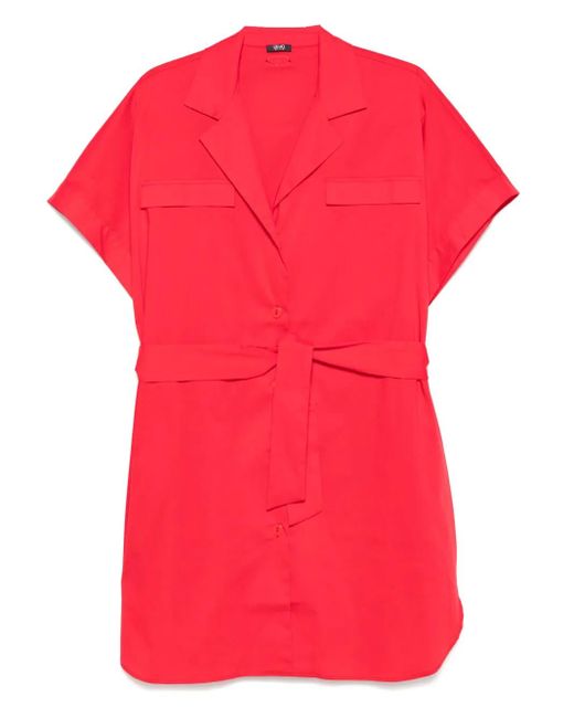 Liu Jo Red Shirt-Style Mini Dress