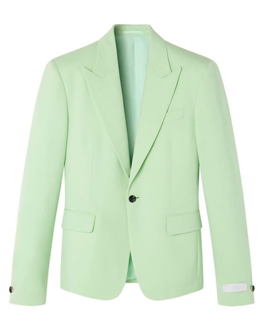 Versace Green Single-breasted Wool Blazer for men