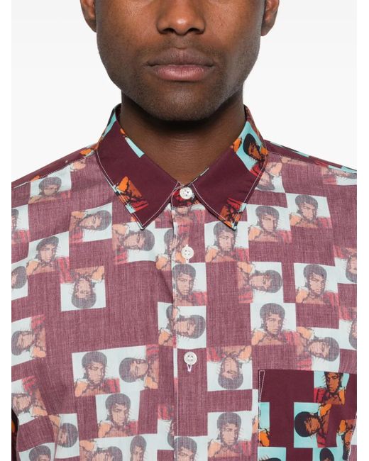 Comme des Garçons Red Pop-Art Print Shirt for men