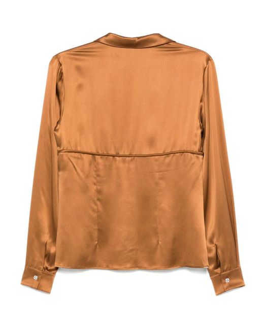 Versace Brown Tie-Front Blouse