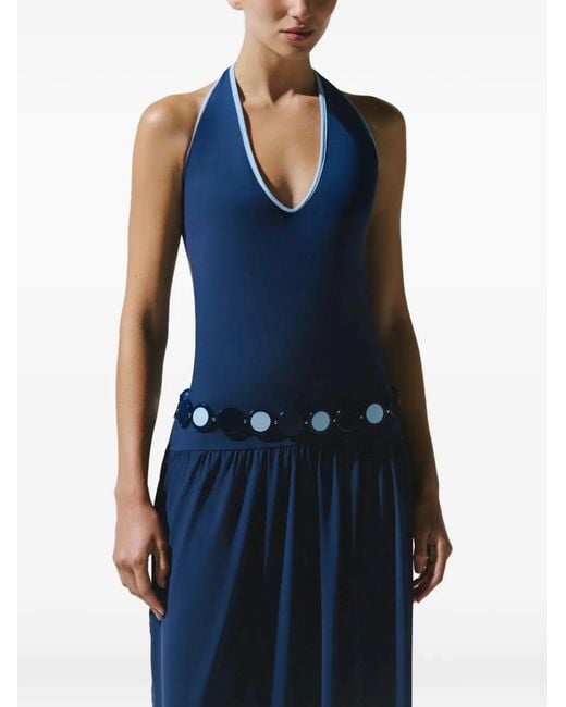 Baobab Blue Donata Halterneck Maxi Dress
