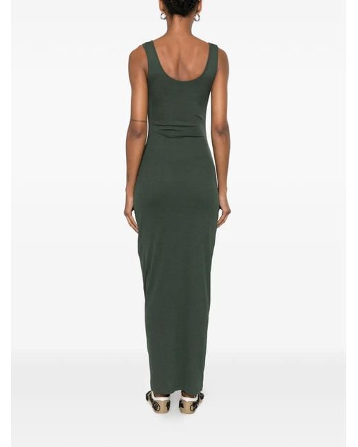 Nanushka Green Nenet Scoop-Neck Ruched Maxi Dress