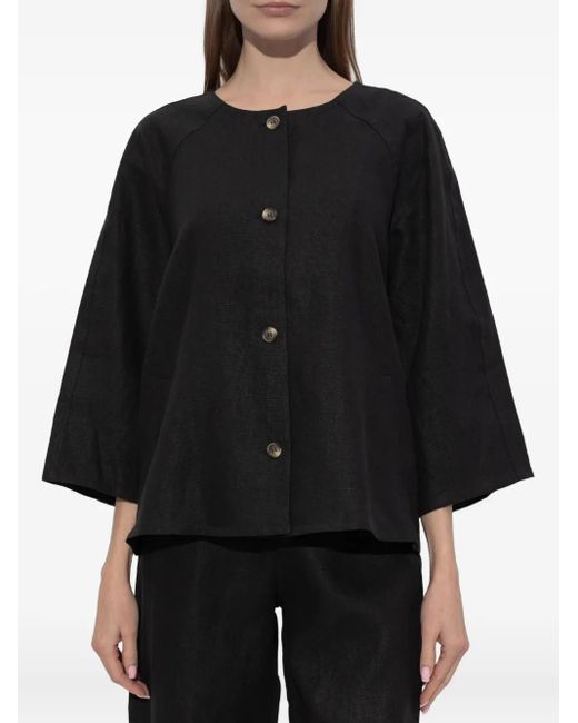 Posse Black Olivia Buttoned Top