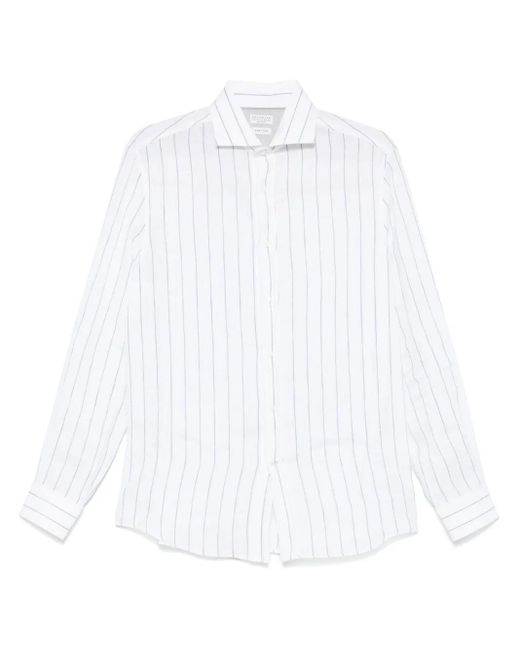 メンズ Brunello Cucinelli ストライプ シャツ White