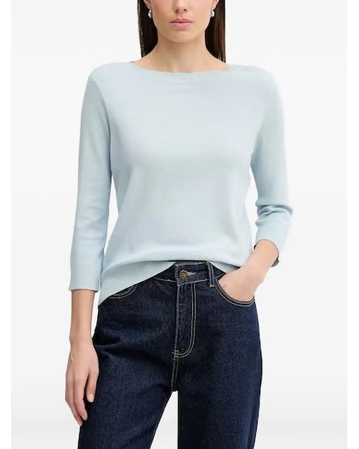 Benetton Blue Boat-Neck Knitwear
