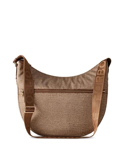 Borbonese Brown Small Luna Shoulder Bag