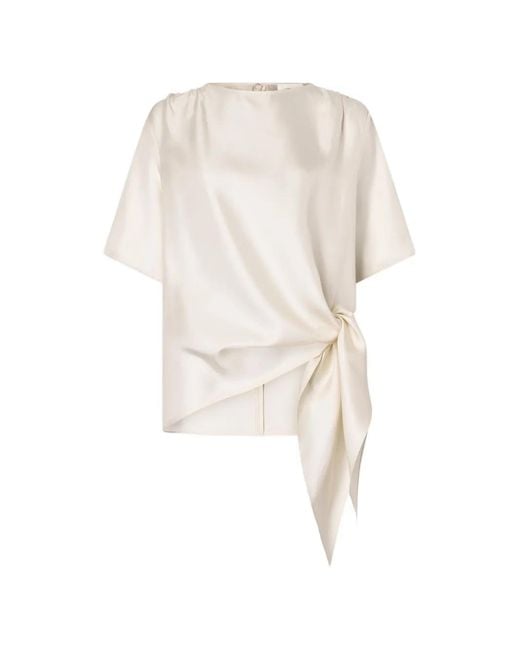 Loulou de Saison White Mano Asymmetric Knotted Top
