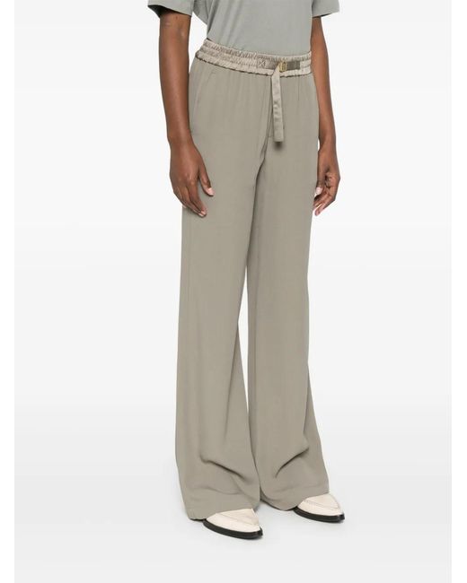 AMI Natural Drawstring Palazzo Pants