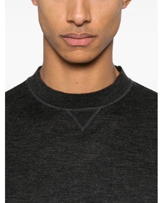 Thom Browne Black Wool Jersey 4-Bar Tee for men