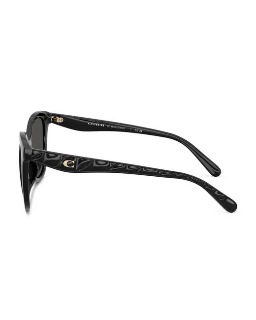 COACH Black Lunettes De Soleil À Plaque Logo