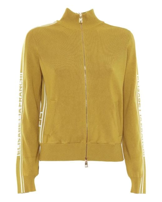 Elisabetta Franchi ストライプディテール カーディガン Yellow