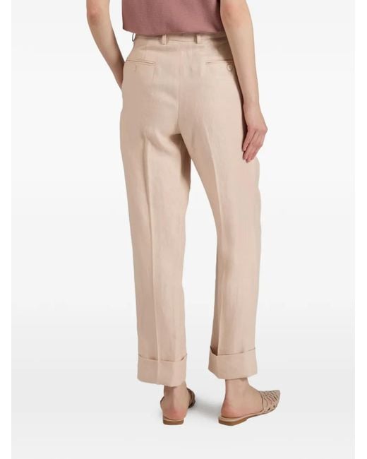 Incotex White Regular-Fit Turn-Up Trousers