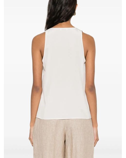 Peserico White Bead-Embellished Tank Top