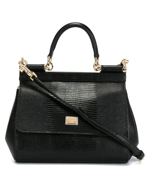 Dolce & Gabbana Leather Mini 'sicily' Tote in Black - Save 29% - Lyst
