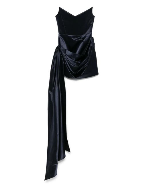 Alex Perry Black Asymmetric Corset Mini Dress