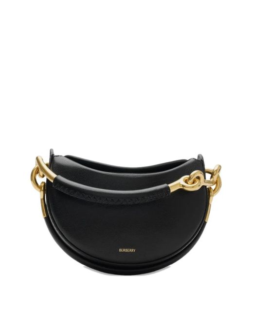 Burberry Black Half-Moon Leather Clutch