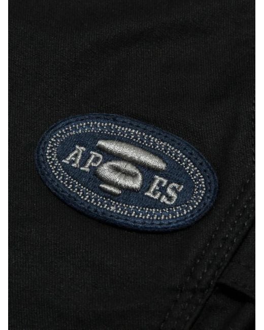 メンズ Aape By A Bathing Ape ロゴパッチ ショートパンツ Black