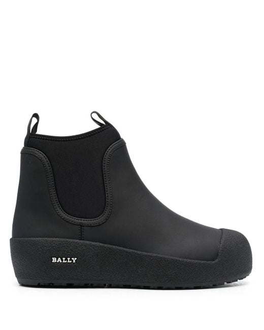 Bally Leather Gadey Flatform Elasticpanel Boots in Black Lyst UK