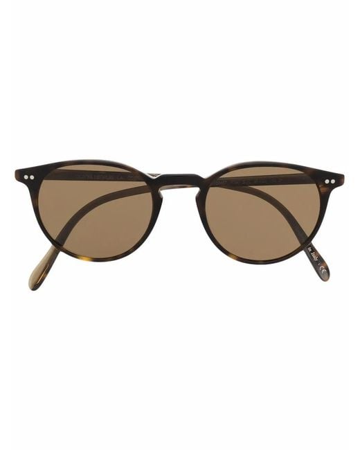 Oliver Peoples Brown Riley Round-Frame Sunglasses