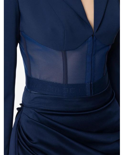 ジャケット ELISABETTA FRANCHI Crepe and tulle blazer Elisabetta Franchi Crepe Tulle Blazer in Blue | Lyst