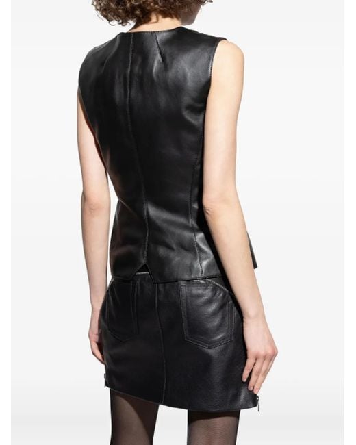 Top sin mangas con cremallera Alexander McQueen de color Black