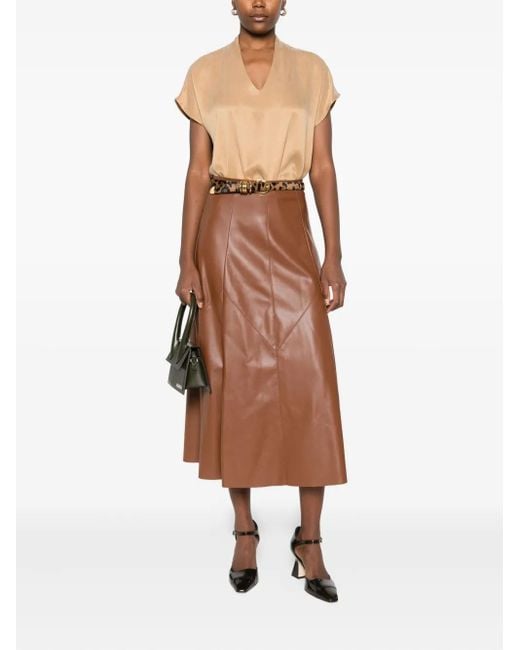 Dixie Brown Panelled Midi Skirt