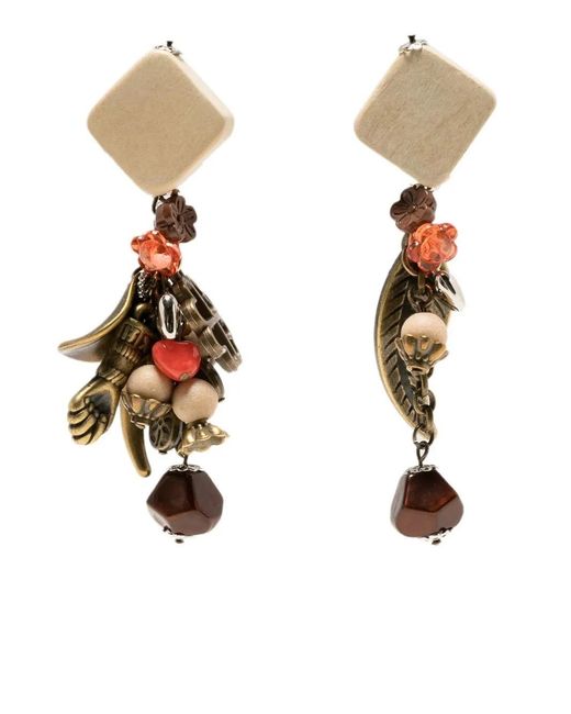 Amir Slama Metallic Charm Drop Earrings