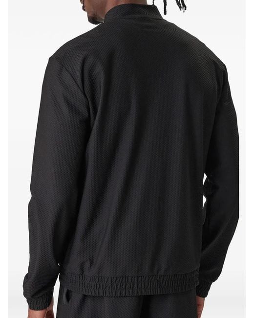 EA7 Black Sweat Zippé À Patch Logo for men