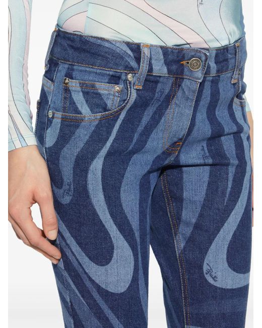 Emilio Pucci Marmo プリント ジーンズ Blue