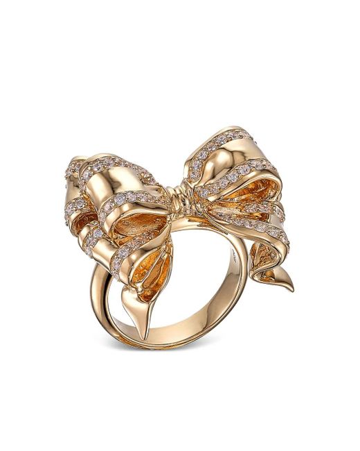 Anabela Chan 18Kt Gouden Vermeil Bow Ring Met Diamant in het White