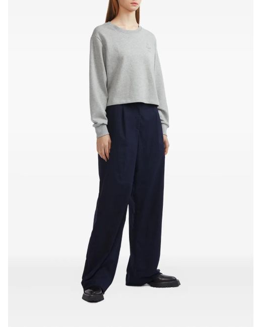 A.P.C. Gray Anchor-Embroidered Sweatshirt