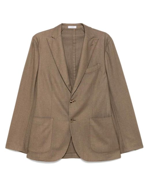 Boglioli Brown Patch-Pocket Single-Breasted Blazer for men