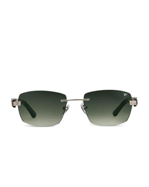 Vintage Frames Company Green Rahmenlose Bal Harbor Sonnenbrille