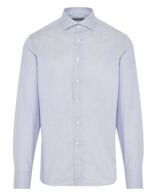 Canali Blue Poplin Shirt for men