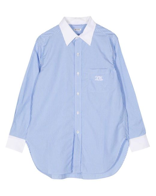 Bode Blue Striped Cotton Shirt