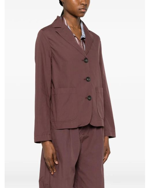 Diega Purple Button-Up Patch-Pocket Blazer