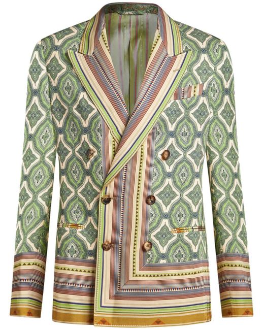 メンズ Etro ジオメトリックパターン ジャケット Green