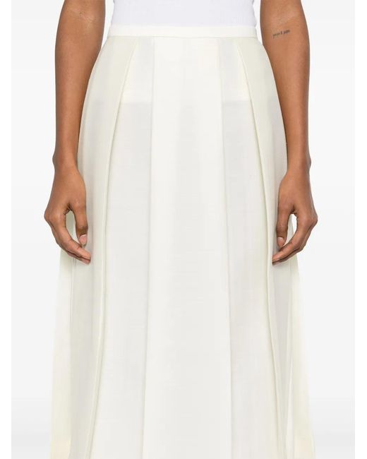 Totême White Pleated Skirt