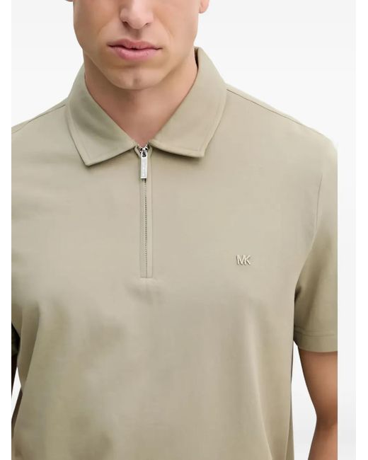 Michael Kors Poloshirt mit Reißverschluss in Natural für Herren