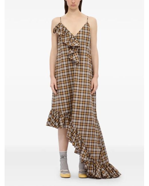 MSGM White Robe En Plaid