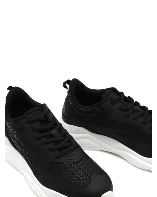 HUGO Black Leon Runn Logo Sneakers for men