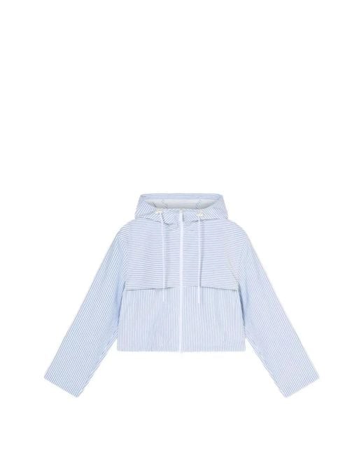 ARMANI EXCHANGE White Hooded Striped Jacket