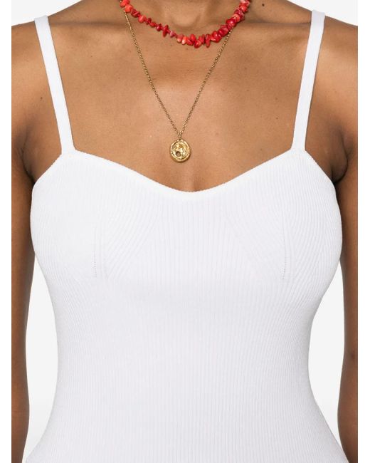 Top con escote corazón Maje de color White