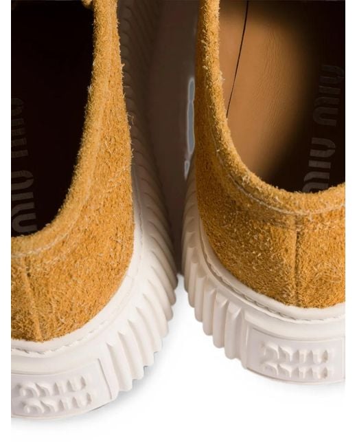 Miu Miu Natural Suede Sneakers